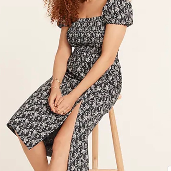 Jcrew Short-sleeve smocked dress in starry swirl - Picture 2 of 3